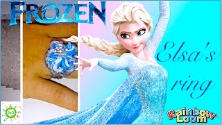 Кольцо Эльзы из Холодного сердца резинки Frozen Elsa's ring Rainbow loom bands DIY tutorial