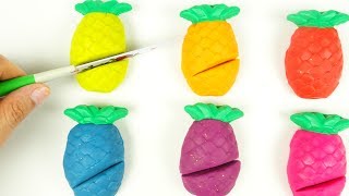 DIY How to Make Play Doh Cake Pineapple - Learn colors for Kids