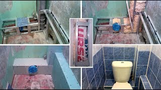 Этапы ремонта санузла. Как закрыть трубы гипсокартоном в туалете.