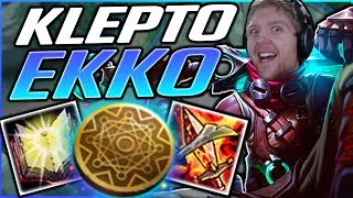 PERFECT EKKO BUILD?! HOW GENIUS IS KLEPTOMANCY EKKO?! NEW EKKO MID GAMEPLAY SEASON 8