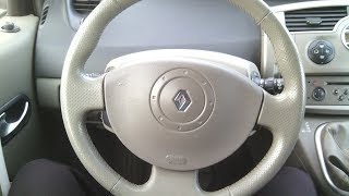 Снятия руля Renault Scenic 2, Megane 2, снятие подрулевого шлейфа, ошибка сheck airbag, Рено Сценик.