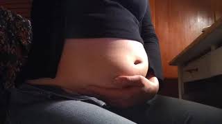 Squeezing my stuffed belly into my tightest jeans...