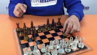 Видеообзор настольной игры шахматы стеклянные «Престиж»