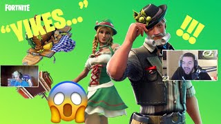 FORTNITE STREAMERS REACT TO *NEW* OKTOBERFEST SKINS!!