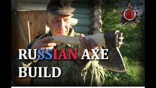 Hanging An Axe Head With 5 Wedges. Russian Old School