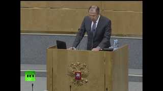 Выступление главы МИД РФ Сергея Лаврова в Госдуме