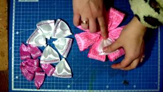 Бант из лент на выписку из роддома. Мастер-класс DIY бант из атласных лент.