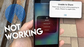 Unable to Share There Was an Error While Preparing to Share - Airdrop Not Working