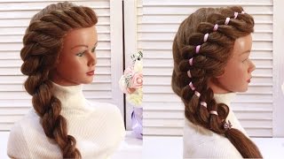 ?Простые прически на выпускной в детский сад? Косы ?Последний звонок.? Easy Prom Hairstyles