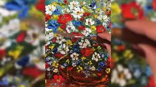 Рисуем маки с ромашками Как нарисовать маки с ромашками Пишем мастихином