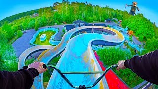 BMX RIDING AT INSANE ABANDONED WATERPARK SWEDEN!
