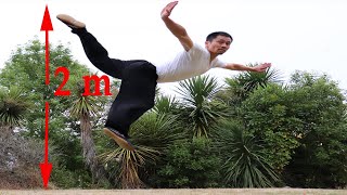How to Do Higher Butterfly Kick for Beginners in Slow Motion, B-Kick Tricking, kung fu Training