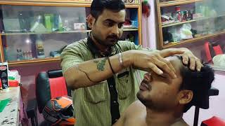 Extra instrumental head and body massage by Indian barber | Neck cracking | Stress relief ASMR
