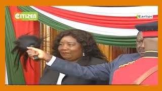 Former Prime Minister Raila Odinga views Mzee Moi's body at Parliament buildings