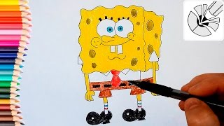 Как нарисовать Губку Боба карандашом (SpongeBob Squarepants) - Рисование и раскраска для детей