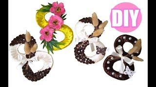 DIY:Подарок на 8 Марта МАГНИТ 8 из ЛЕНТ на холодильник МК/Идея подарка /Gift idea for March 8 Magnet