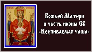 ✞ Акафист Пресвятой Богородице «Неупиваемая Чаша» (среда)