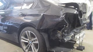 BMW 3. The body car repair. Ремонт кузова машины.