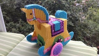 Вышивка на пластиковой канве - Лошадка-копилка :)