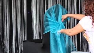 How to: make a beautiful Organza Full Hood around a chair cover