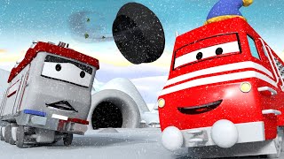El Tren Ski - Troy el Tren en Auto City ! | Dibujos animados de trenes