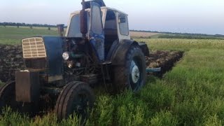 ЮМЗ-6 турбо тест в пахоте с турбиной и без/ JUMZ- 6 turbo, test in ploughing with a turbine
