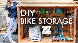 DIY Bike Storage Shed // Beginner Woodworking Project // Outdoor Storage // Storage Solutions