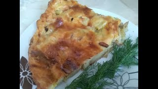 Пирог мясной с картошкой, простой рецепт со слоеным тестом!