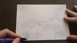 Как поэтапно нарисовать МОРЕ для начинающих и детей? How to DRAW SEA