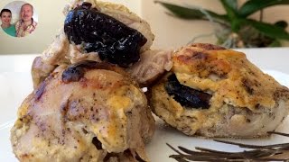 Курица запеченная с черносливом! Куриные голени с черносливом в духовке!