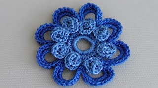 Как вязать цветок. УРОК ВЯЗАНИЯ.Вязаные крючком цветы. How to crochet flower