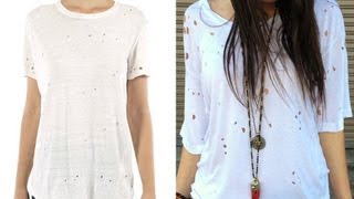 DIY Fashion | Edgy T-Shirt With Holes | Designer DIY