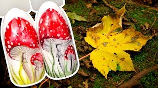 ? Грибы в Осенней Траве ? Осенний Дизайн Гель-лаком Мухомор / Осенний Маникюр / Пошаговый МК