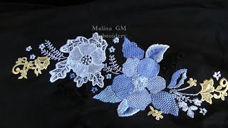 Hand Embroidery| Checkered Flower Stitch | ВЫШИВКА: шов "Штопка"