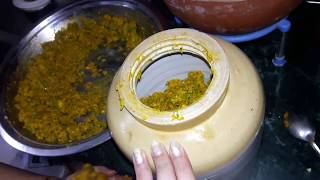 Grated mango pickle- kuchla achaar / instant mango pickle