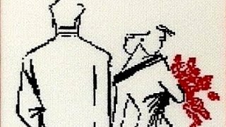 Контурная вышивка. Влюбленная пара. Работа Лидии Стадник (Софич)