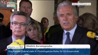 Flüchtlinge: Statements von Thomas de Maizière und Dimitris Avramopoulos am 18.09.2015