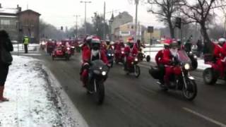 Motorized santas in Gdansk
