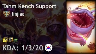 Tahm Kench Support vs Zyra - Jinjiao - KR Challenger Patch 6.24