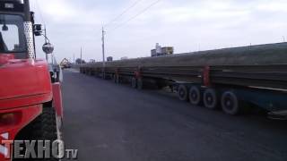 Вот так перевозят 100 метровые Железнодорожные рельсы