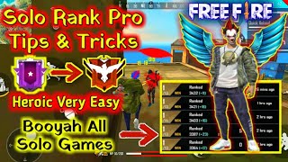 SOLO RANK PUSH PRO TIPS & TRICKS?||HOW TO BOOYAH ALL SOLO RANK GAMES?||BEST PRO TIPS & TRICKS 2020