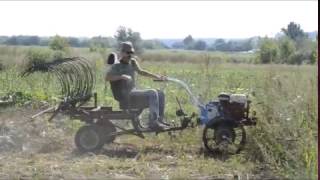 Нева МБ-23! Самодельные грабли и адаптер в работе,первые шаги!