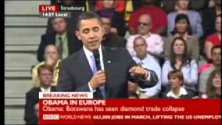 Obama in Europe Meets the People 4 of 5 - BBC World News Report