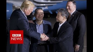 Trump welcomes three Americans released by North Korea - BBC News