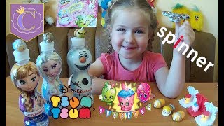 VLOG Челленж со Спиннером Распаковка сюрпризов Shopkins (Шопкинс) Игрушки Disney Tsum Tsum (Цум Цум)