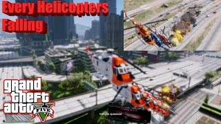 GTA V: Every Helicopters Falling from the Sky Crash and Fail Compilation
