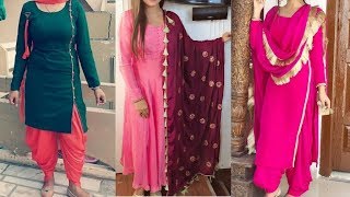 Plain Punjabi Suit With Contrast Duppta 2019 // College Wear Suit Design