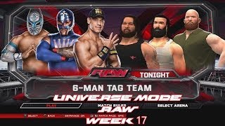 WWE 2K14 - Universe Mode RAW Week 17 - Cena, Mysterio & Sin Cara vs The Wyatt Family