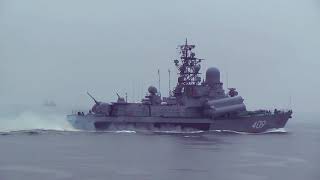 Артиллерийские стрельбы кораблей ТОФ в Авачинском заливе
