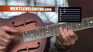 Son House inspired Mississippi Delta Acoustic BLUES Slide guitar lesson Pearline song style